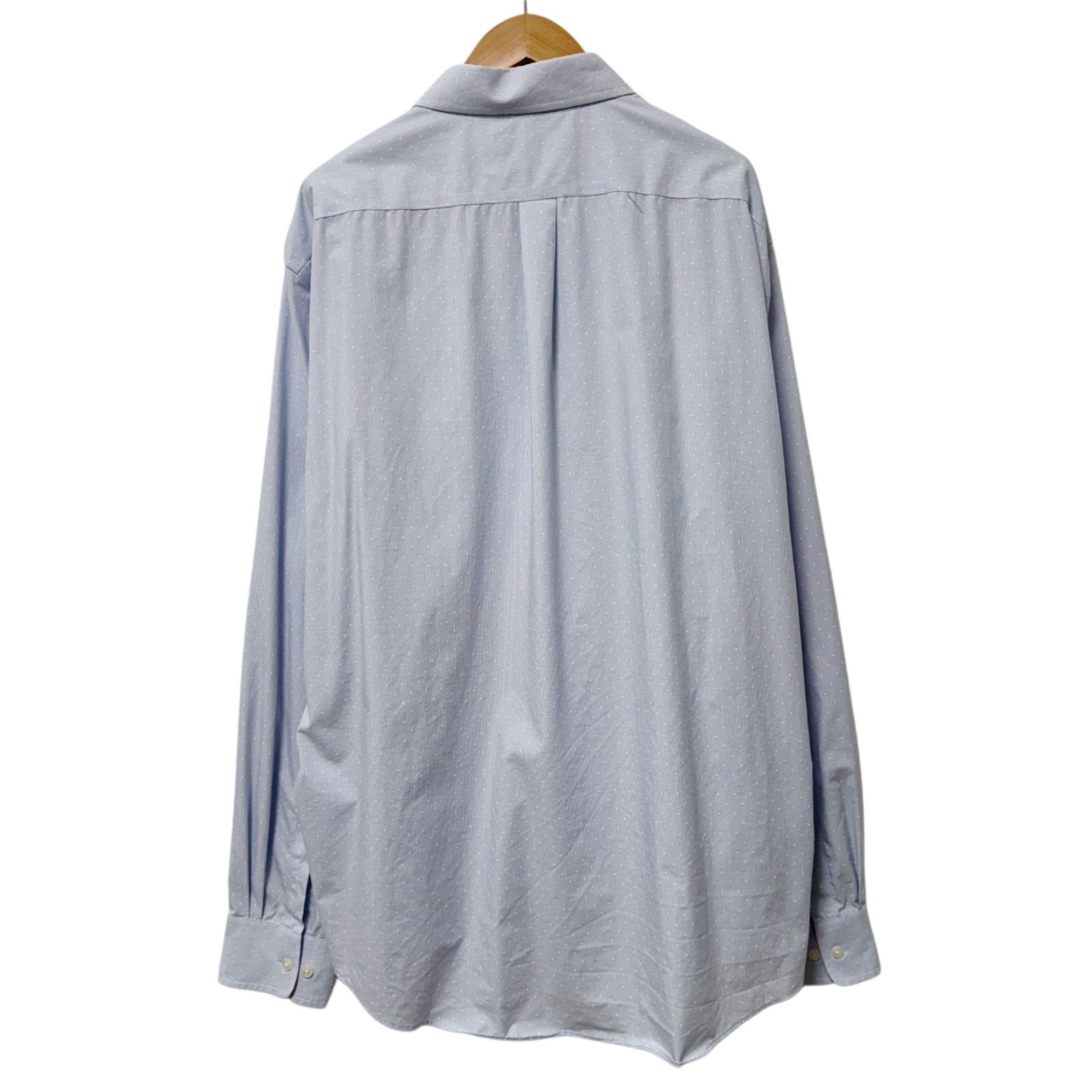 RRL 水色 ドット柄 シャツ サイズXXL ラルフローレン LAUREN RALPH LAUREN ドット柄 シャツ 2XL相当 サックスブルー