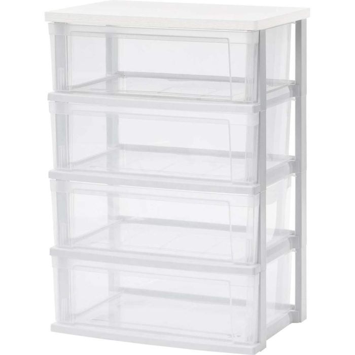 5営業日で発送 IRISOHYAMA アイリスオーヤマ ウッドトップチェスト NSW-544WT ホワイト クリア