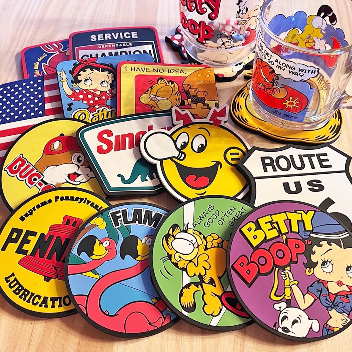 ベティちゃん【おまけつき】メラミンプレートラバーコースターセット ラバーコースター】2枚セット BETTY BOOP MUSIC RUBBER COASTER