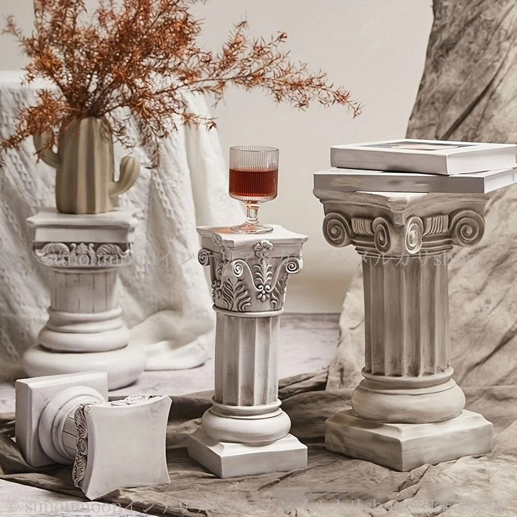 インテリア ガーデン ローマ柱 置物 ヴィンテージ調 庭 お洒落 ガーデニング ガーデン雑貨 樹脂 プランターラック ガーデンインテリア 雑貨 おしゃれ ガーデンオーナメント 庭の装飾 4-7 ガーデンオブジェ YUZUMIYA_COM