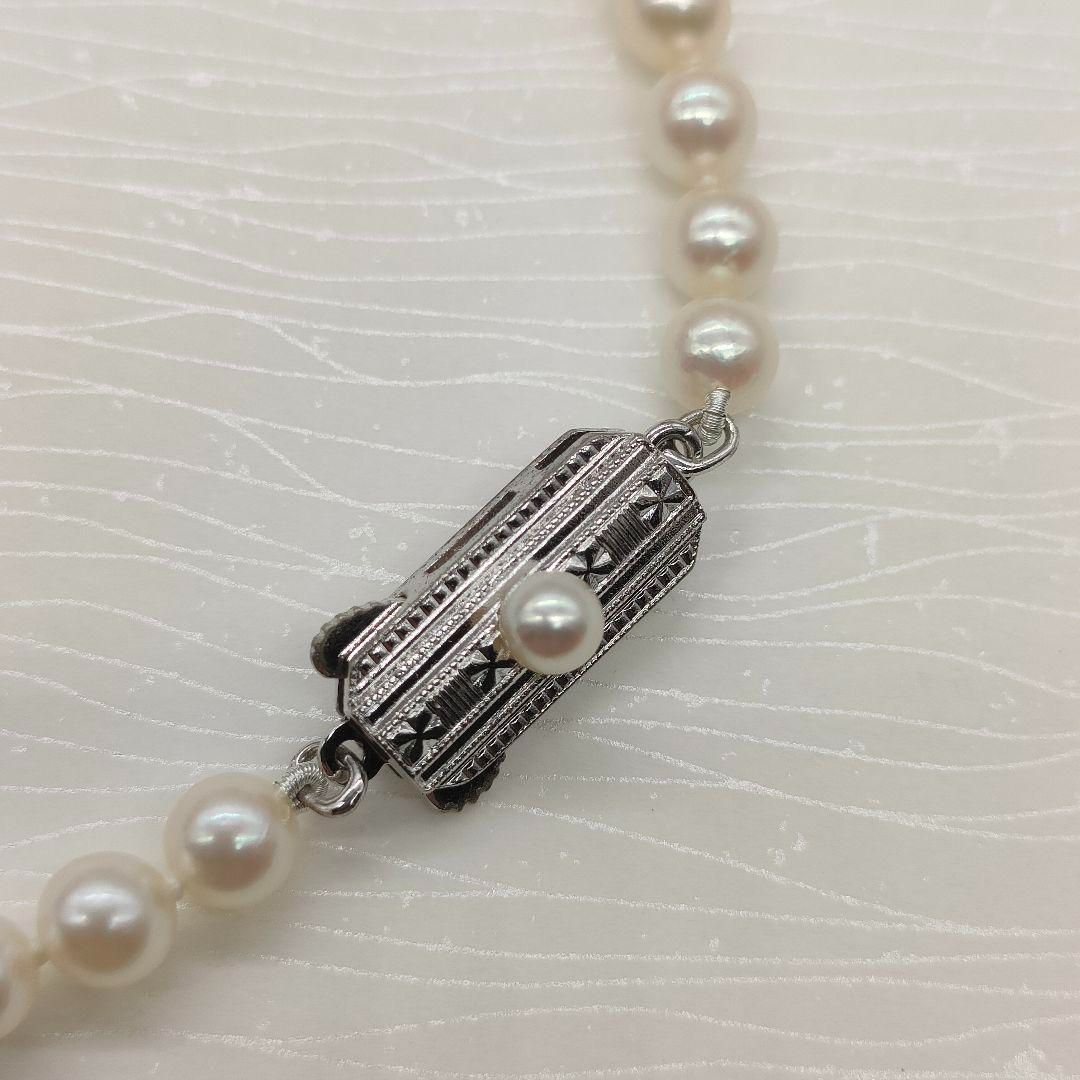 ミキモトあこや真珠　ホワイト真珠 ネックレス シルバー留め具 MIKIMOTO/ミキモト】 正規店にて糸替え済み アコヤ真珠 5.0～5.5