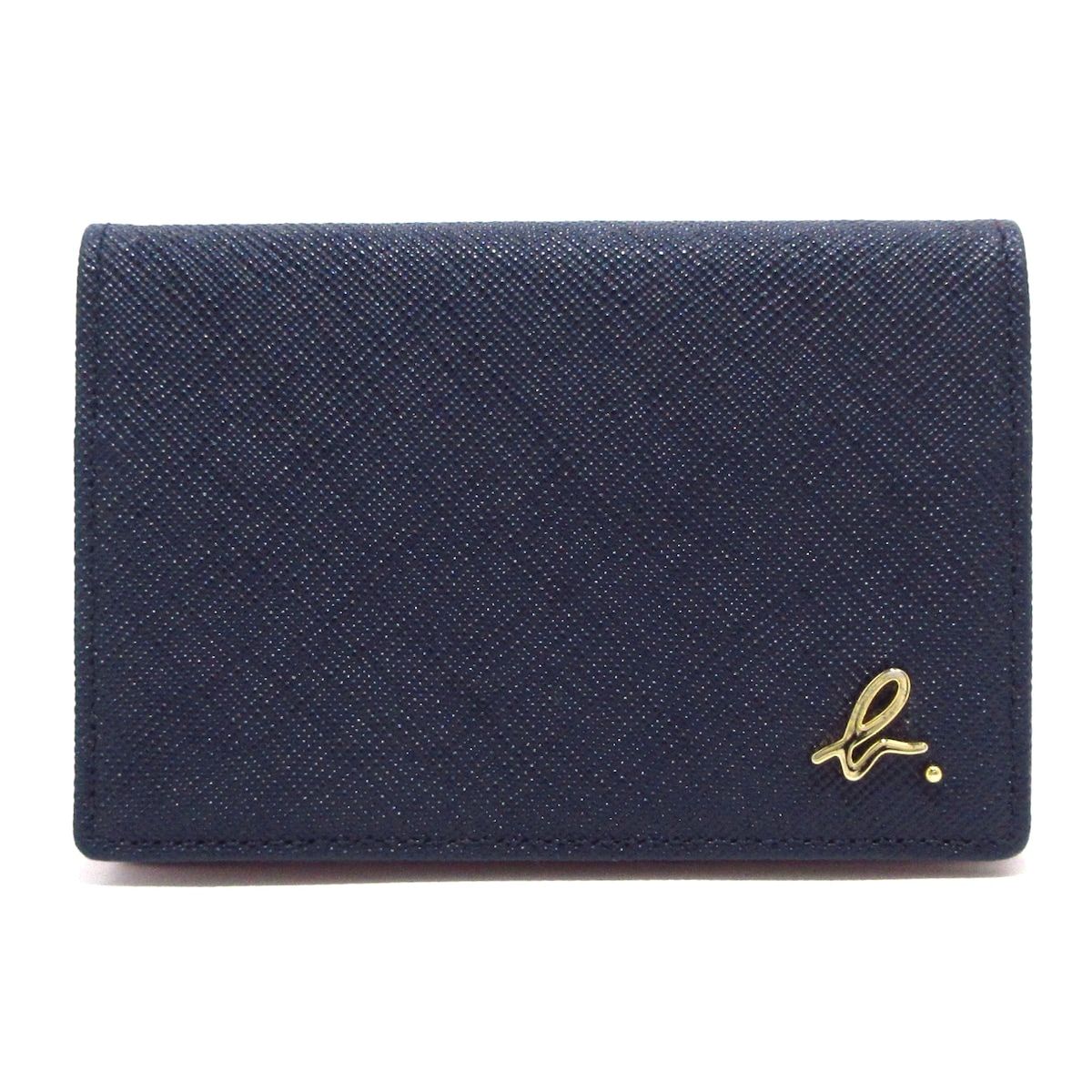 agnès b. ネイビー 名刺入れ agnes b(アニエスベー) 名刺入れ美品 - ダークネイビー レザー