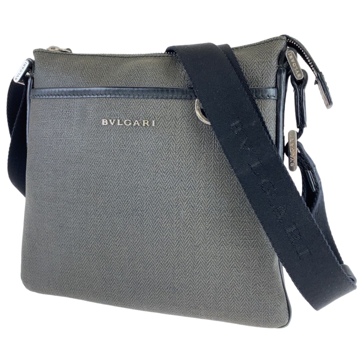 BVLGARI ブルガリ ウィークエンド グレー 灰色 ブラック 黒 レザー 