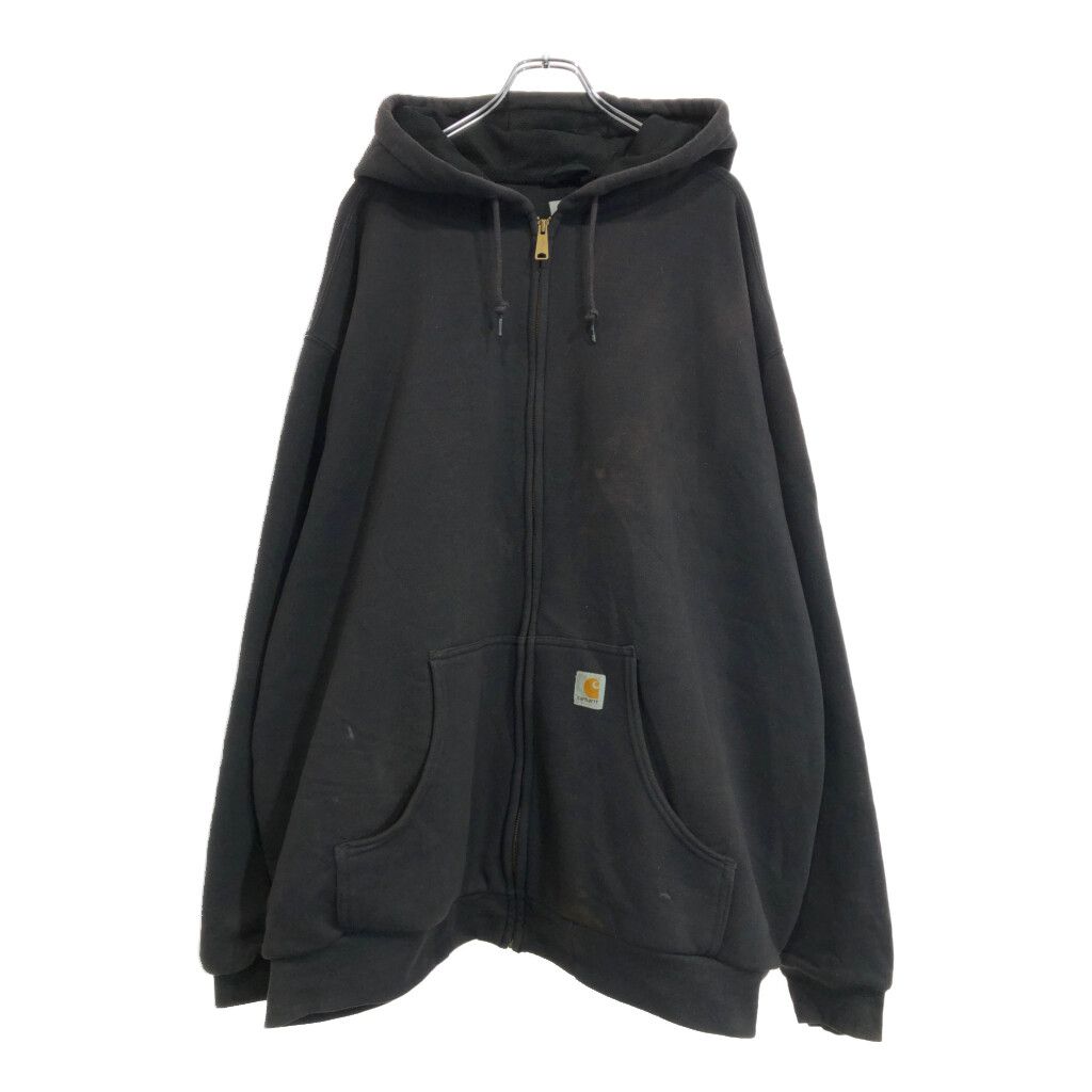 Carhartt カーハート フルジップ スウェット パーカー 大きいサイズ ブラック メンズ 4XL 古着 U5325
