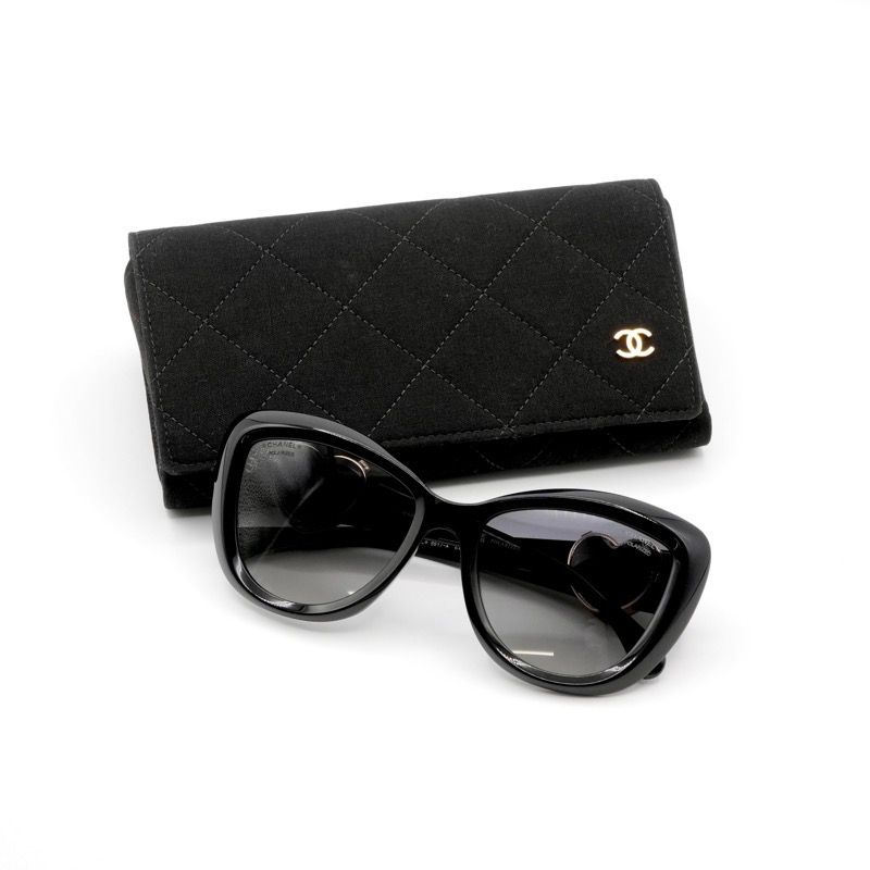 シャネル CHANEL ブラック ゴールド サングラス ココマーク