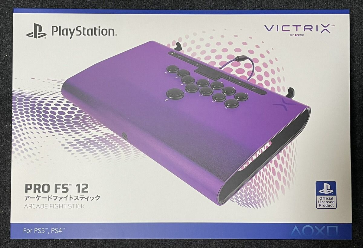 Victrix レバーレス アケコン Victrix by PDP Pro FS-12 Arcade Fight Stick for PlayStation 5 - Purple ゲーム 周辺機器 アーケード