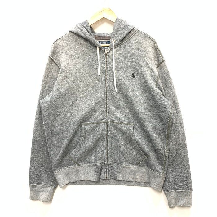 美品　ラルフローレン　ヘリンボーン　ブルゾン　ジッパー　ブラウン 9号　裏地ロゴ 最 安値ファッション - 希少 ビンテージ ラルフローレン ロゴ
