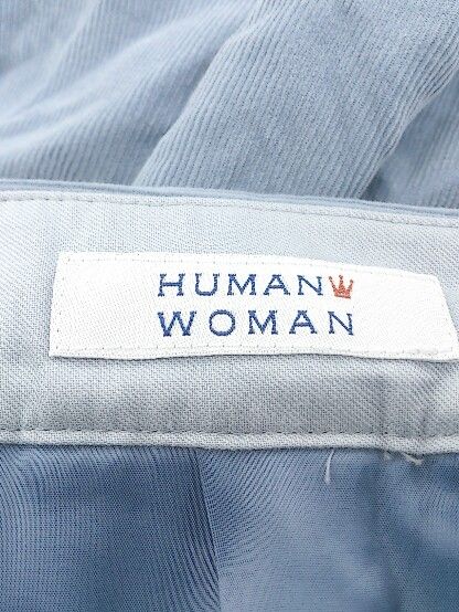 ◇ HUMAN WOMAN ヒューマンウーマン コーデュロイ ワイド パンツ S ブルー系 * 【1002799311465】