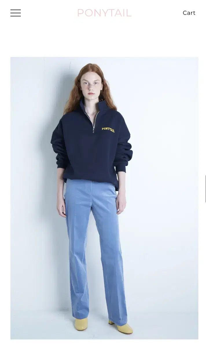 ポニーテール 居心地の良い ハーフジップ シャツ cozy half zip ー up shirts