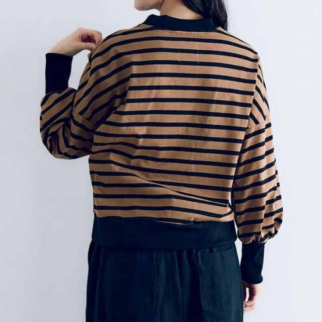 【交渉OK】【送料無料】ジャストカヴァリ 切替　ハイゲージ　ボーダー　ニット　セーター　メンズ　52 JUST CAVALLI 本物 R 1127 ax 033258 MAGALI | ハイゲージコットン・バスクボーダーカットソー (モカx