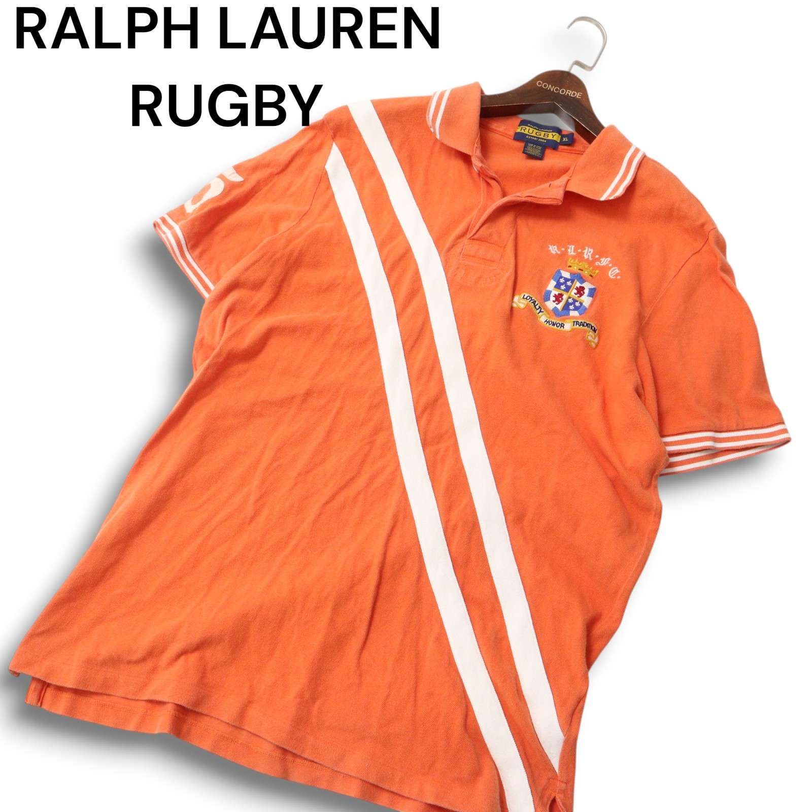 ラルフローレン ラガーシャツ L 5番 ナンバリング ポロシャツ オーバーサイズ RALPH LAUREN RUGBY ラルフローレン ラグビー 春夏 刺繍