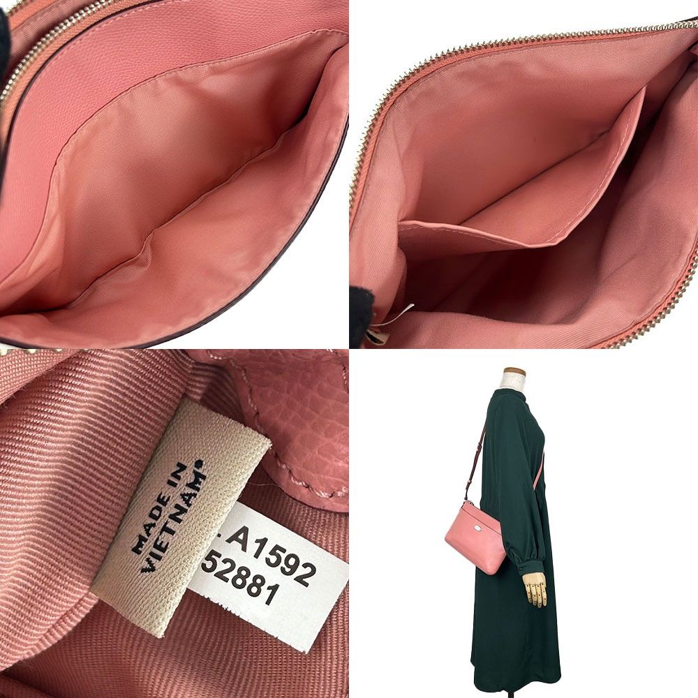 コーチ ショルダーバッグ 斜め掛け 肩掛け F52881 ピンク レザー 革 普段使い レディース 女性 COACH shoulder bag pink