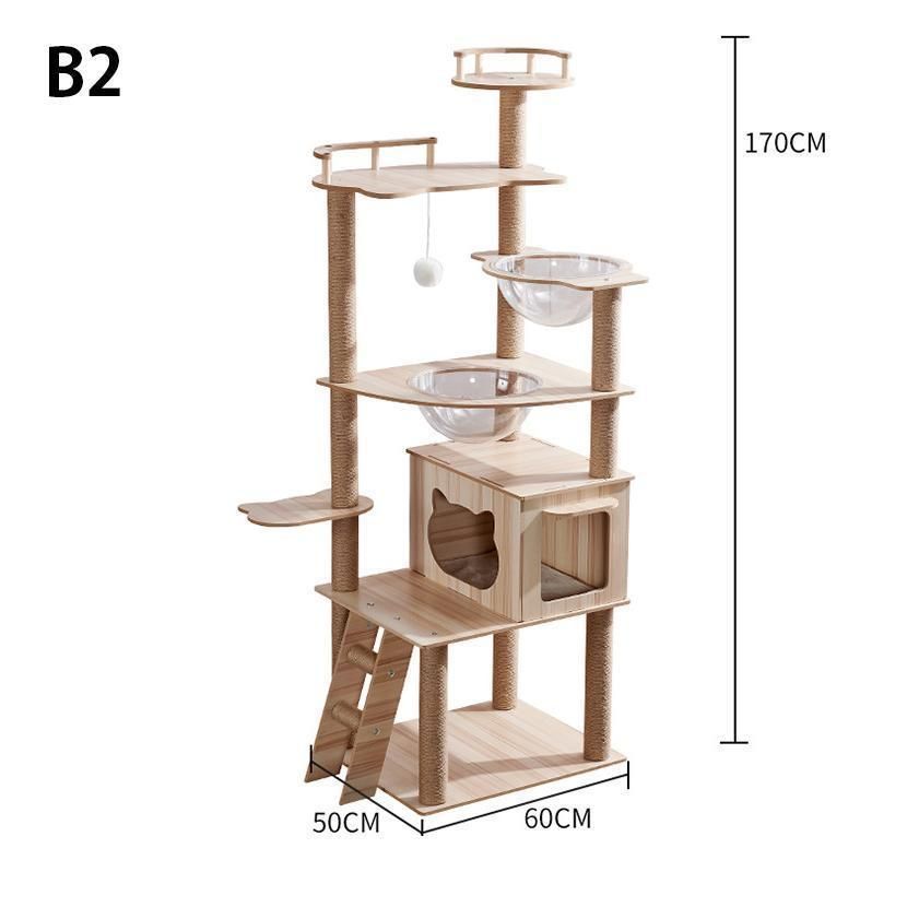キャットタワー 猫タワー 木製 据え置き 高さ170cm おしゃれ 大型猫