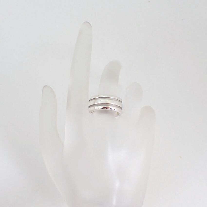 ティファニー 925 グルーブドダブルライン リング /13号/g505-34  