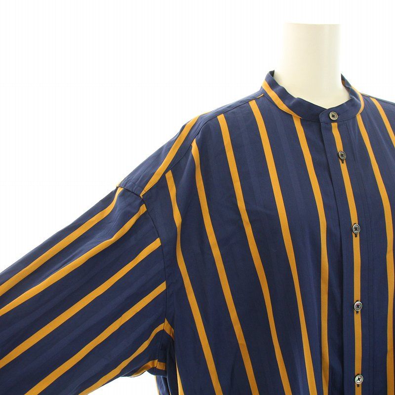 UNITED ARROWS - TICCA ストライプノーカラースクエアビッグロングシャツ ワンピース UNITED ARROWS - TICCA ストライプノーカラースクエアビッグ