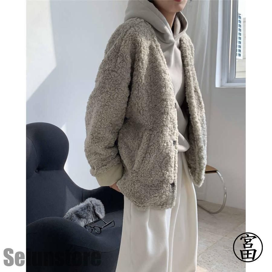 コート ファーコート ボアコート アウター レディース ムートンコート 上着 冬 秋冬 冬服 ボアジャケット ふわふわ もこもこ あったか 防寒 PW7J813