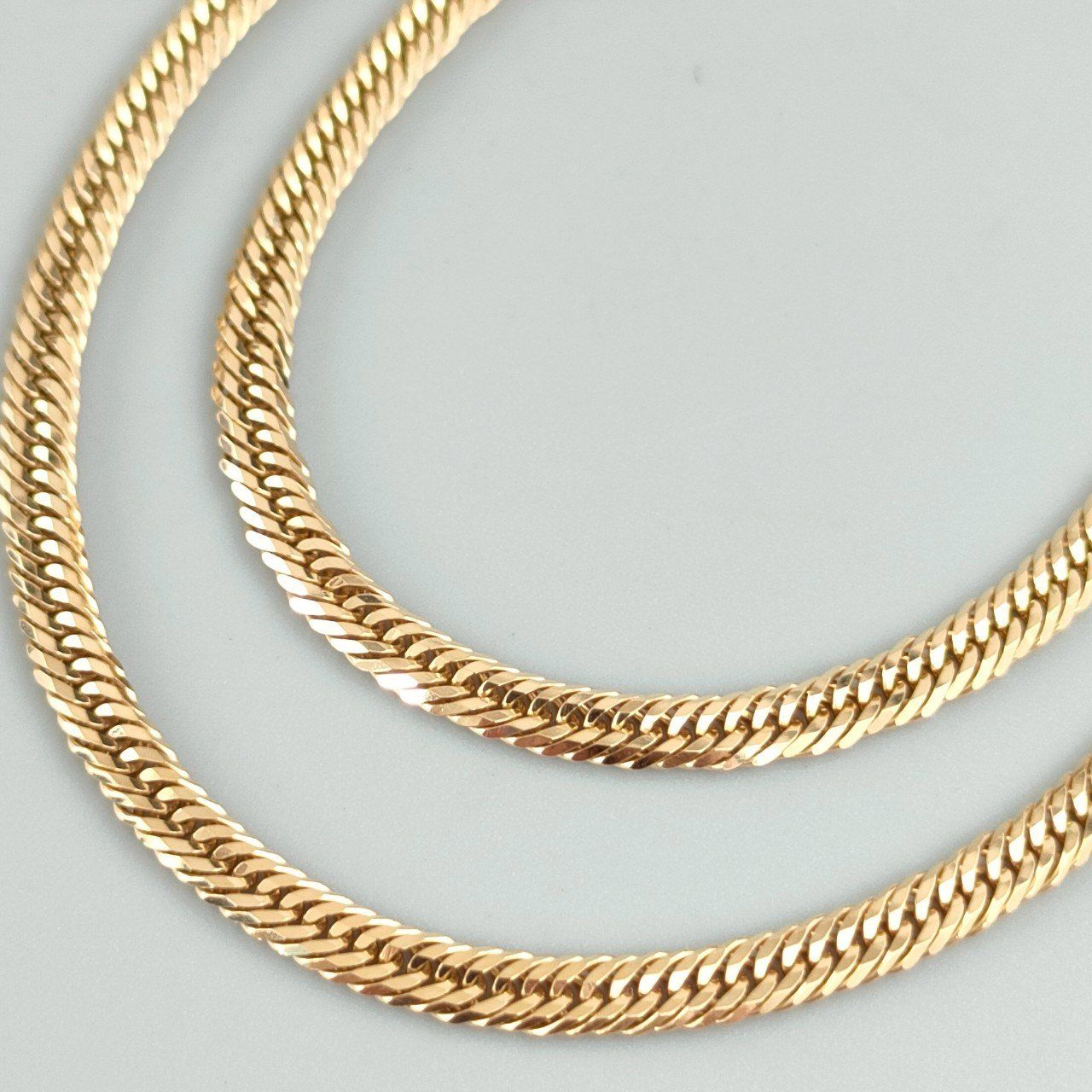 18金 K18 喜平12面トリプル ネックレス 造幣局刻印 メンズ 13.66g 55.5㎝ B706
