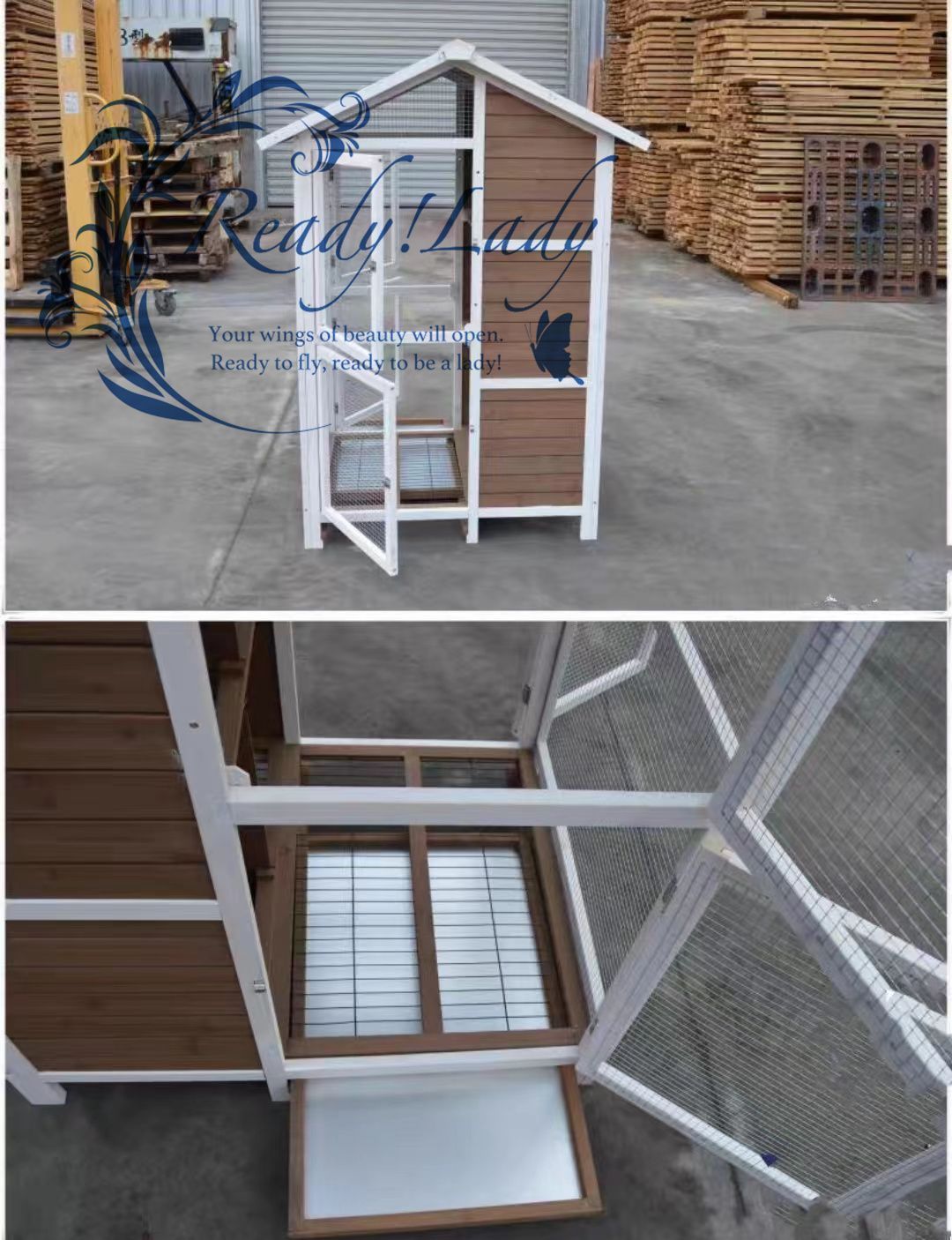 最新アイテムを多数掲載！ 良い品質 小動物ケージ 大型 鳥かご 天然杉材 防腐材 110*88*151cm 組立式 別荘 飼育ケージ