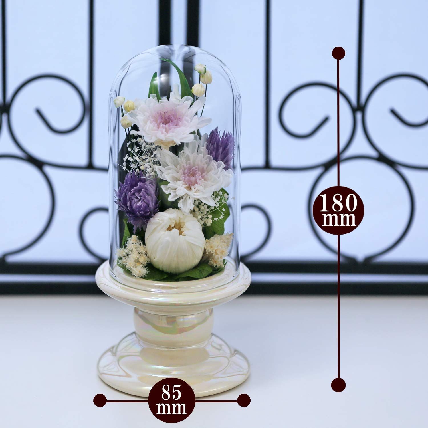 アートフォーシーズン 仏花 ○（茶系）ミニ輪菊glass 対デザイン２個SETピンク