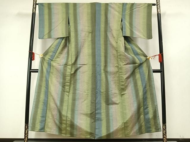 平和屋着物○長襦袢 単衣 間道 正絹 逸品 AABA8184ph 平和屋着物□