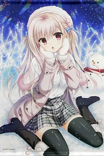 中古】タペストリー 鹿島理々 B2タペストリー 雪降る夜も一緒に過ごし