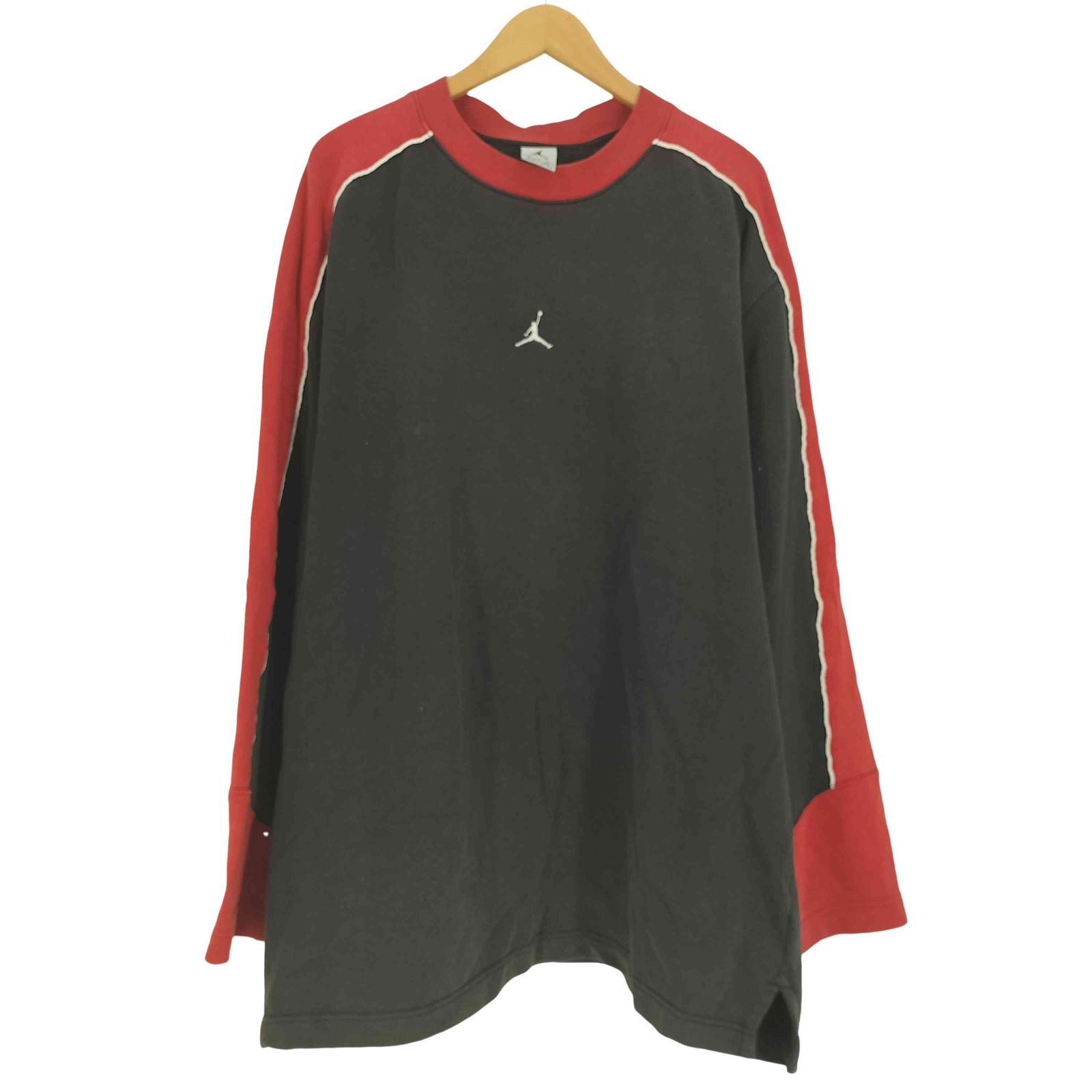 ジョーダンブランド JORDAN BRAND 90-00S 銀タグ ジャンプマン センターロゴ ラグランスリーブ パイピング ライン サイドスリット スウェット メンズ import：XL 