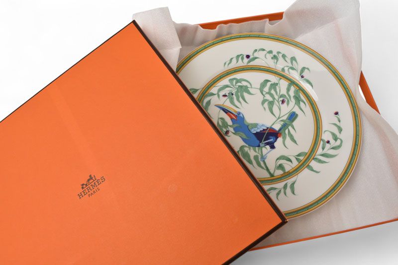 Hermes エルメス プレート　飾り皿　Toucans エルメス 未使用 トゥカン プレート HERMES TOUCANS 25cm 南米の