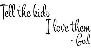 壁デカール引用Tell the Kids I Love Them God聖書聖書壁ステッカー芸術
