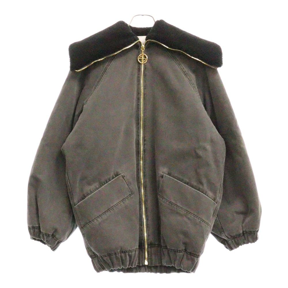 PATOU パトゥー 23AW オーバーサイズ シャーリング デニムジャケット ブラック レディース 23A-0U023-0081