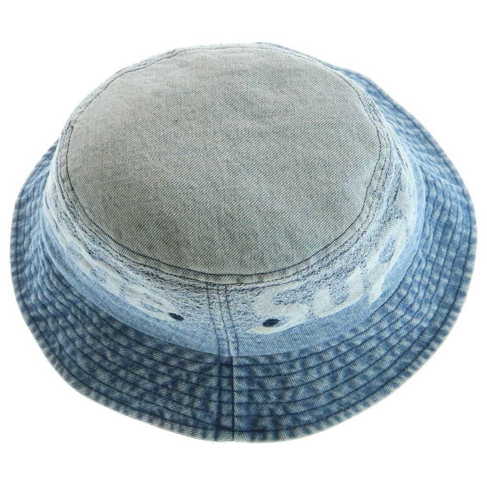 SUPREME シュプリーム 22SS Fade Jacquard Denim Crusher Hat フェードジャカードクラッシャー デニムハット バケットハット ロゴ インディゴ WWW_NOITHATQUANGTHANH_NET