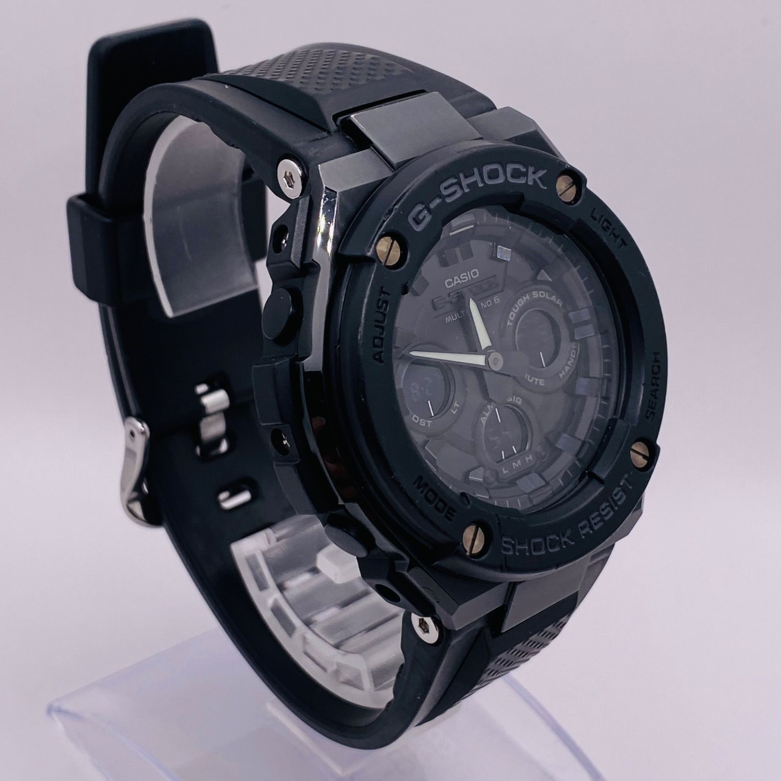 T222）良品 稼動品 CASIO カシオ 電波ソーラー G-SHOCK ジーショック G-STEEL ジースチール GST-W300G-1A1JF  オールブラックモデル 人気 時計 メンズ ユニセックス - メルカリ