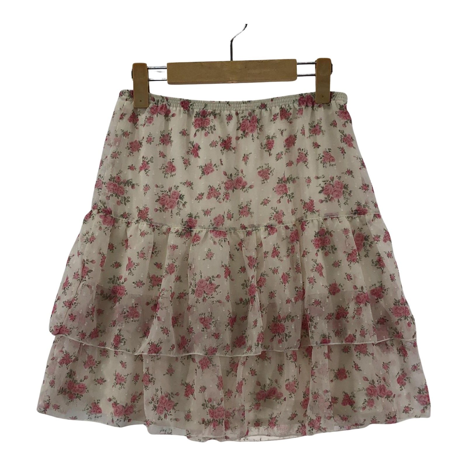 L'EST ROSE レストローズ 花柄ミニスカート size2/ピンク×ホワイト 
