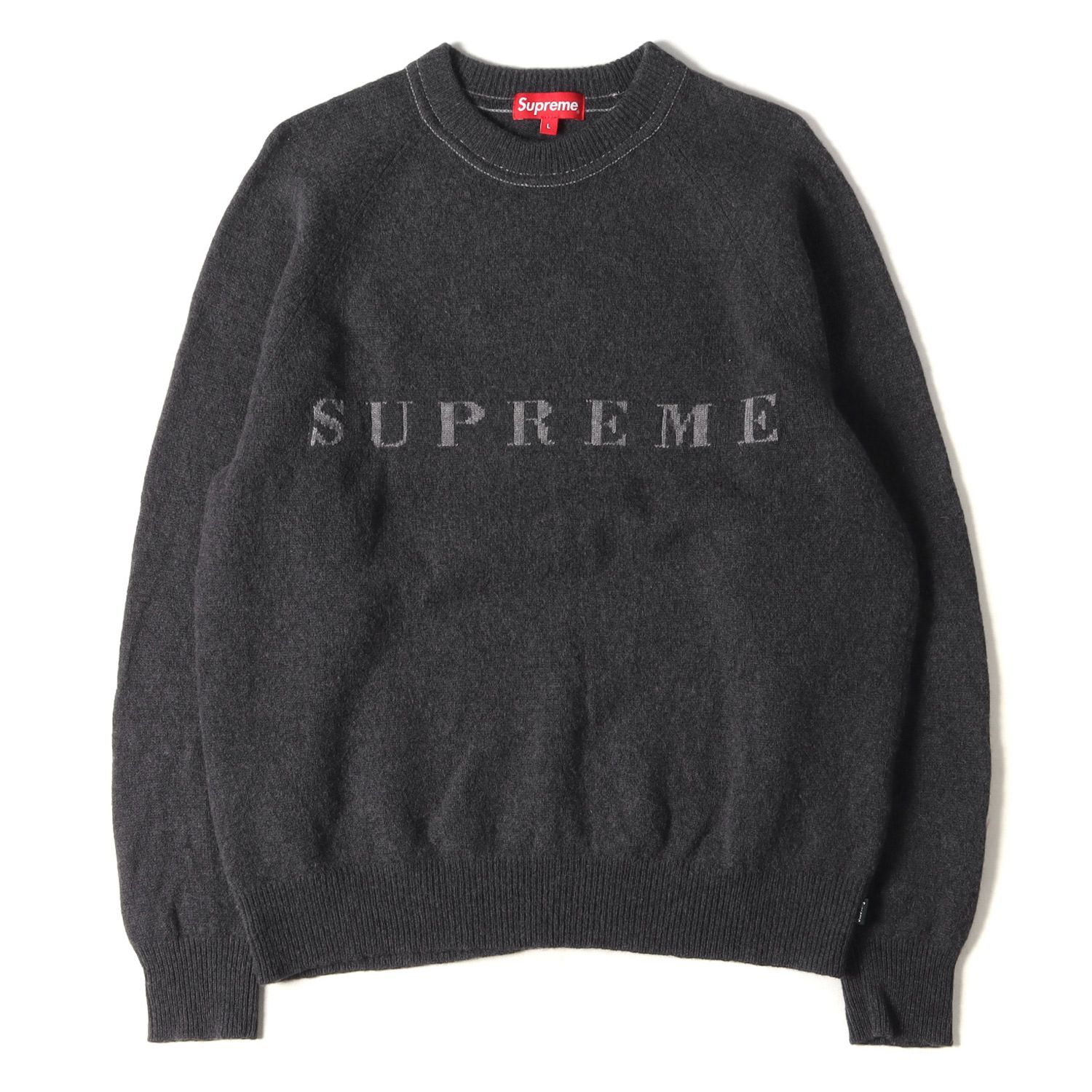 Supreme Stone Washed Sweater Black Lサイズ