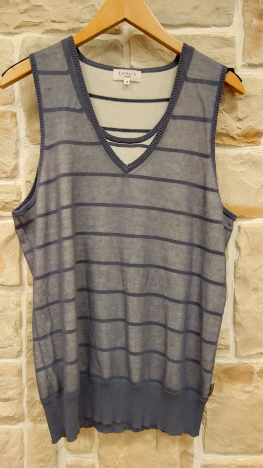 LANVIN SPORT ノースリーブ40 美品 ランバン スポール LANVIN SPORT ダンボールニットノースリーブ