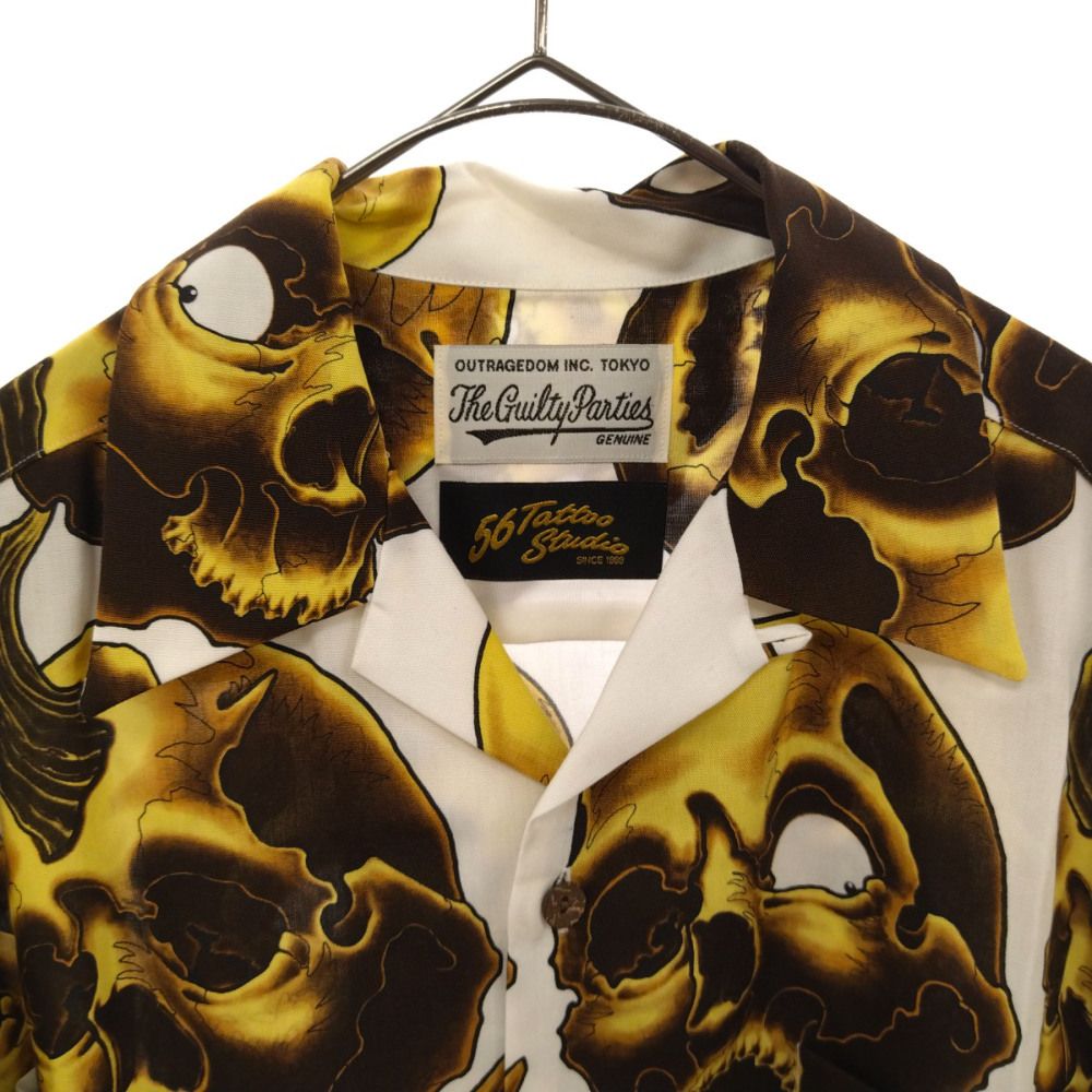 WACKO MARIA (ワコマリア) 56 TATTOO STUDIO HAWAIIAN SHIRT L/S ハワイアン シャツ ロングスリーブ  長袖 タトゥースタジオ アロハシャツ ホワイト - メルカリ