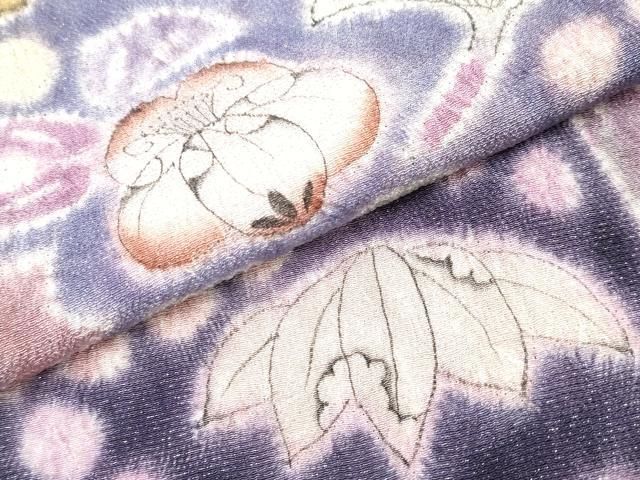 平和屋本店□極上 樋熊哲也 訪問着 辻が花 絞り 手描き 金通し地 逸品  