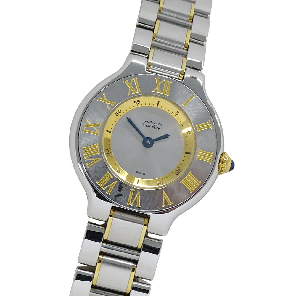 カルティエ Cartier 時計 レディース ブランド マスト21 ヴァンティアン クオーツ QZ ステンレス SS GP W10073R6 シルバー 磨き済み