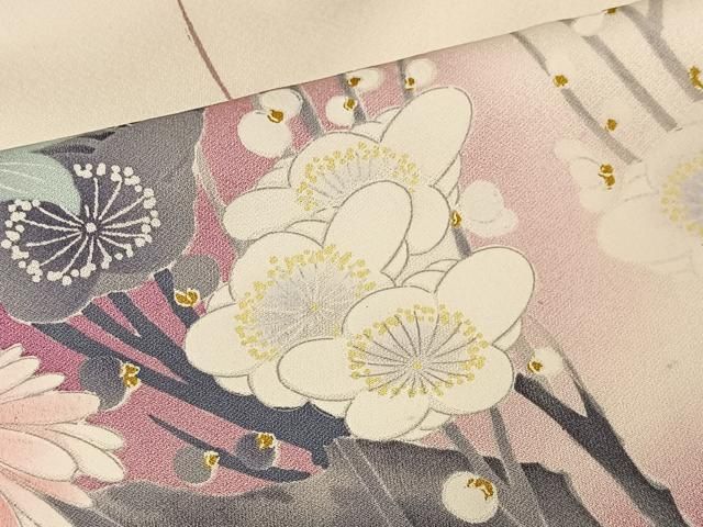 平和屋着物□豪華振袖 駒刺繍 枝梅文 暈し染め 金彩 正絹 逸品