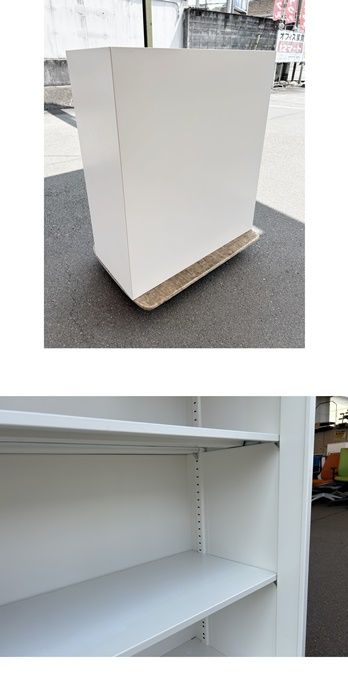 書庫 上オープン書庫 下引違い書庫 ホワイト F-HA-305-0701A「オフィス