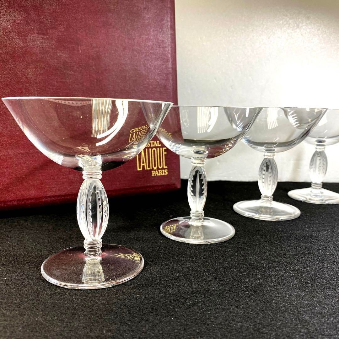 ラリック クリスタル カクテルグラス4客 共箱 東Y6-0805⑤トコサ