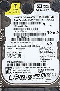 【中古】wd1200bevs-60rst0、DCM hbctjbbb、Westernデジタル120?GB SATA 2.5ハードドライブ
