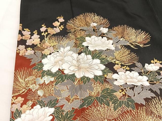 平和屋着物□豪華色留袖 作家物 駒刺繍 飛鳥松文 暈し染め