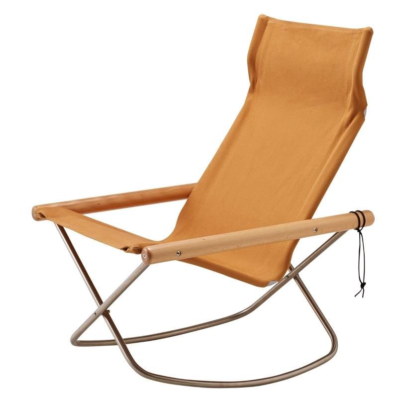 NychairX ニーチェア X ロッキング ナチュラル|キャメル NY-127 | 折りたたみ椅子 ロッキングチェア デザイナーズチェア 新居猛 パーソナルチェア