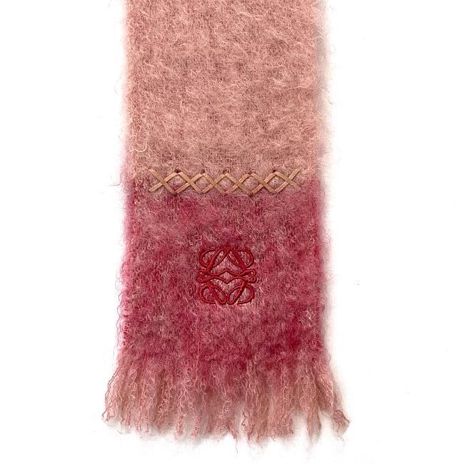 ロエベ マフラー ec-22267 ピンク レッド グラデーション - メルカリ