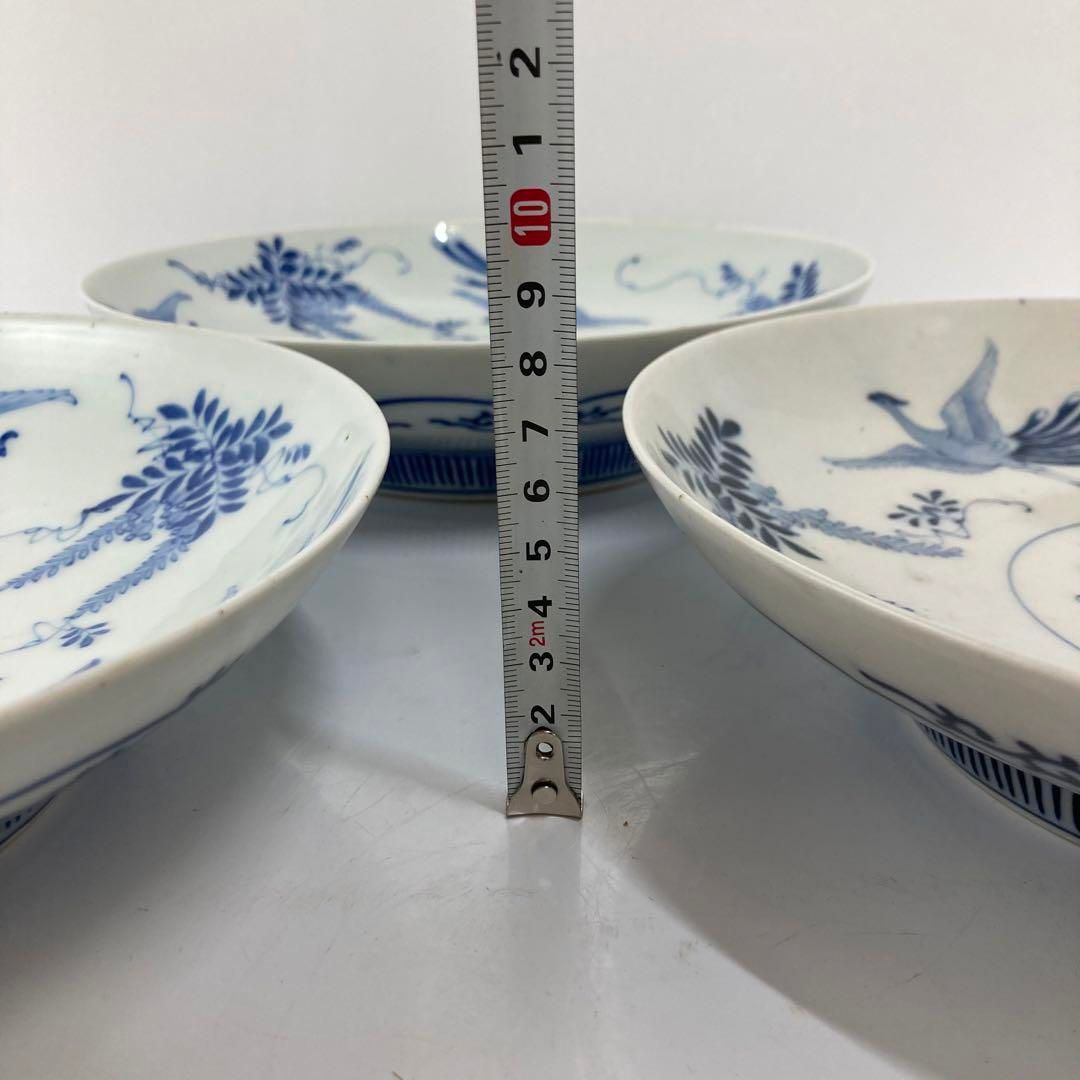 時代　鍋島焼　鳳凰図　櫛目高台　大皿5枚　タサチ　東な6-0603② 時代 鍋島焼 鳳凰図 櫛目高台 大皿5枚 タサチ 東な6-0603②