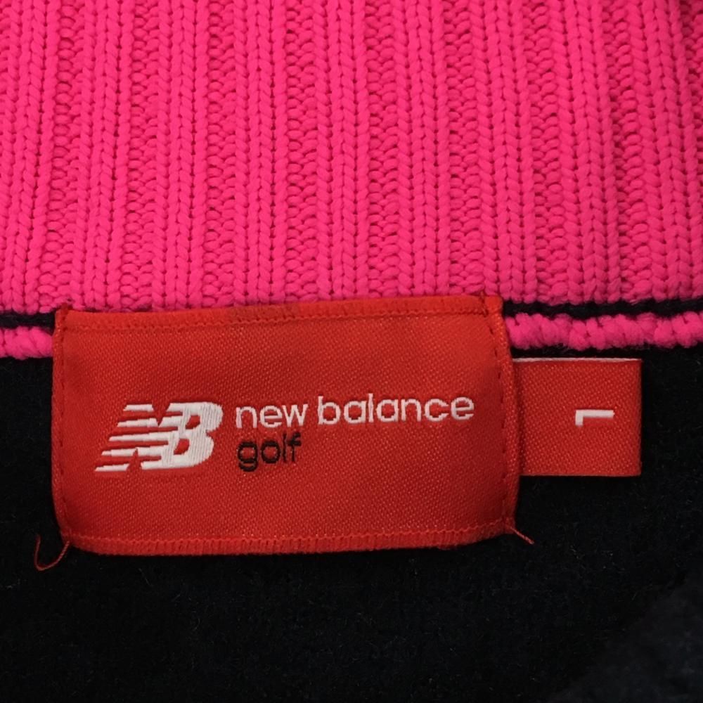 ニューバランス ハイネックセーター黒×グレー 総柄 ニット  レディース 1(M) ゴルフウェア New Balance