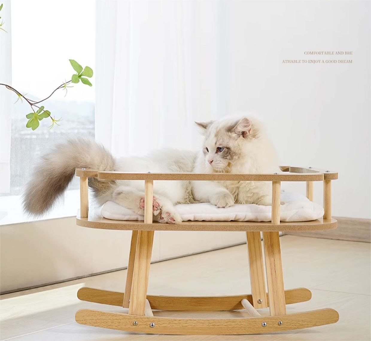 猫ハンモック 猫ベッド 猫ブランコ 2層 自立式 木の猫ベッド ペットハウス 猫 木製 ケージ 猫 ストレス解消 夏 通気性 取り外し洗い 安定な構造 小型犬 猫 ベッド 耐荷重約10KG 四季適用