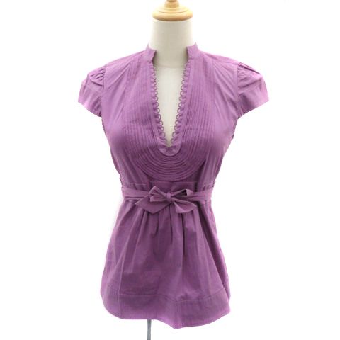BCBGMAXAZRIA 半袖ブラウス S クリーム ビーシービージーマックスアズリア BCBGMAXAZRIA ブラウス