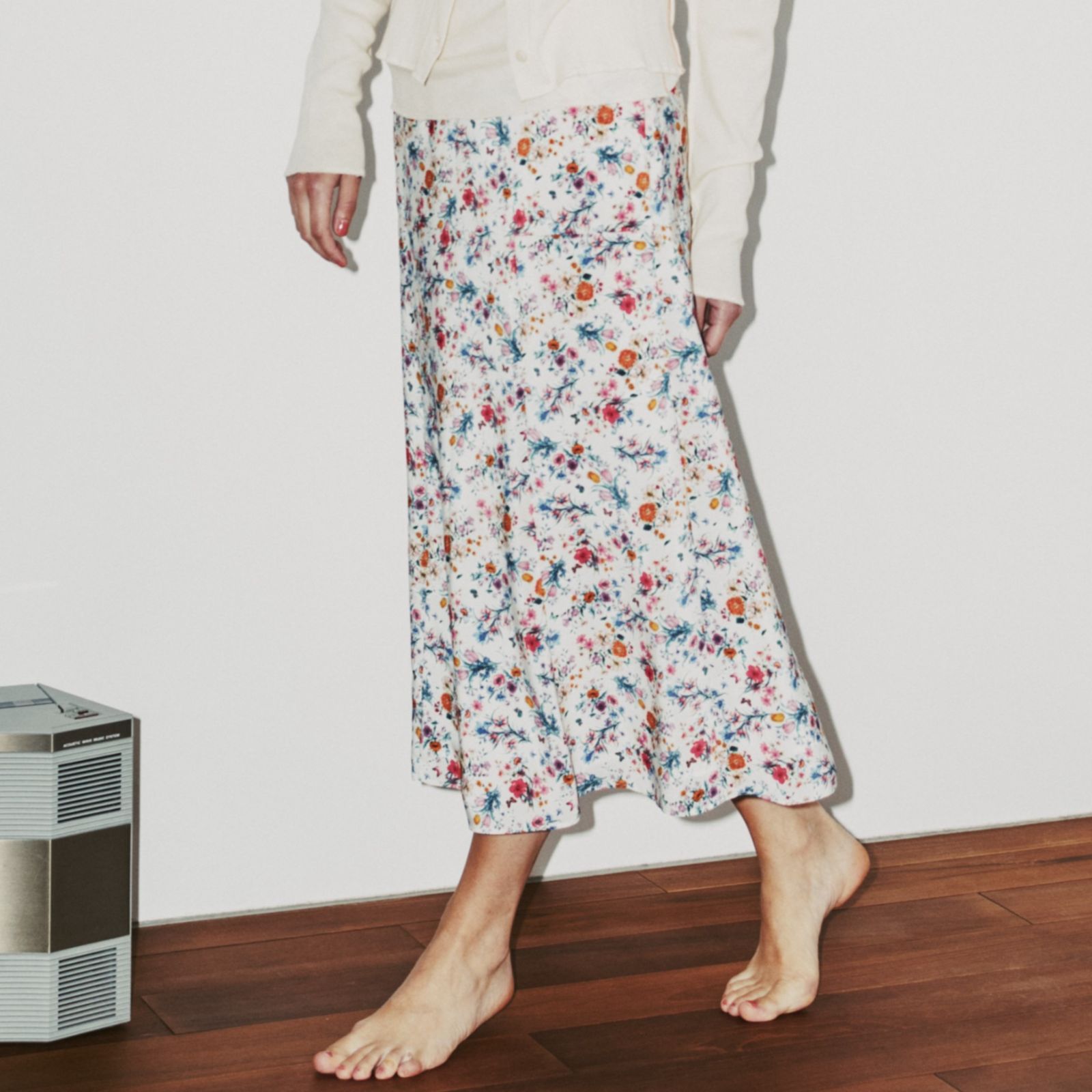 MEYAME メヤメ BEAUTIFUL SKIRT (FLOWER) WHITE ビューティフル