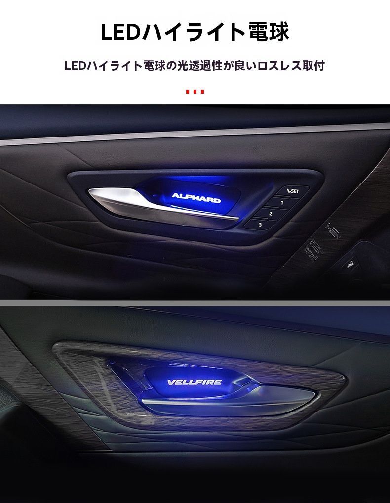 ドアハンドルLED前用灯